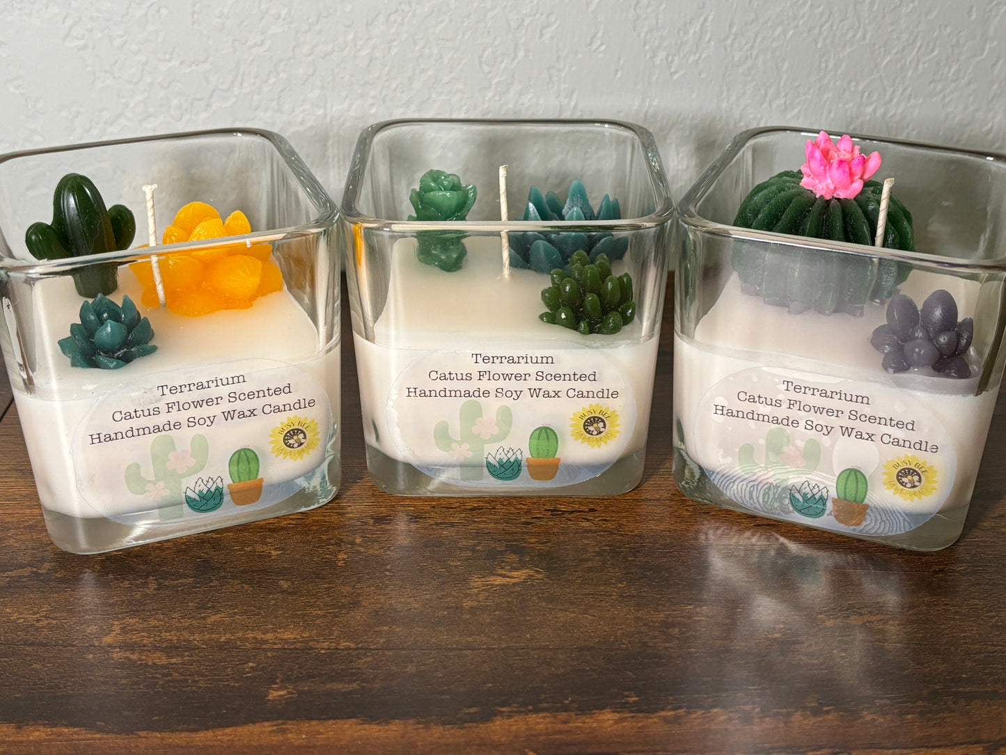 Terrarium Cactus Flower Scented Soy Wax Candle