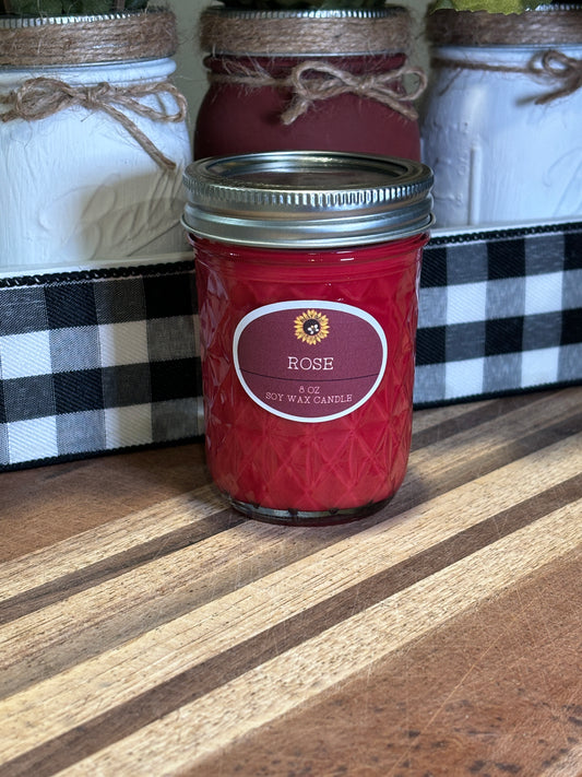 Rose Scented Soy Wax Candle