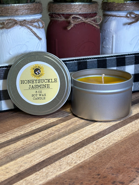 Honeysuckle Jasmine Scented Soy Wax Candle